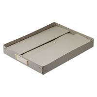 Roomy 折りたたみボックス 浅型 収納ケース 収納ボックス タオル収納 小物収納 コンパクト フタ付 A4 グレー A795-27 1個