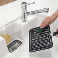 キッチンスポンジ 毎日とりかえクリーナー 研磨材入タイプ コゲ落としに 使い捨て グリーン 1パック（30個入）東和産業