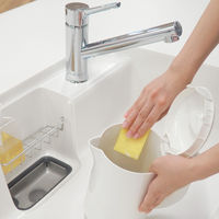 キッチンスポンジ 毎日とりかえクリーナー クエン酸+泡タイプ 水アカに 使い捨て イエロー 1セット（1パック（30個入）×5）東和産業