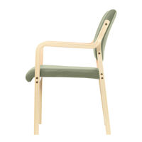 藤沢工業 ナチュラル ウッドチェア モスグリーン 福祉用イス 介護用イス スタッキング椅子 木製イス 木製チェア 1セット(2脚)