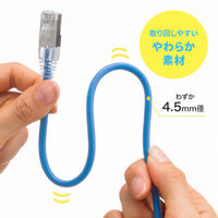 サンワサプライ  カテゴリ5eSTP LANケーブル（スリム、やわらか、ツメ折れ防止コネクタ） KB-SL5STPS-01BL（直送品）