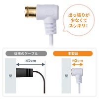 サンワサプライ  アンテナケーブル　ごく細 S2.5C-FB 片側L字　3m KM-AT26-30W（直送品）