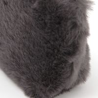 ファー舟形ポーチ チャコール LAKOLE/ラコレ