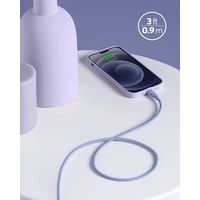 Anker PowerLine III Flow USB-C ライトニングケーブル 0.9m ラベンダーグレー A86620Q1