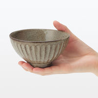 無印良品 信楽焼 飯碗 しのぎ 小 透明釉 約直径12cm 良品計画