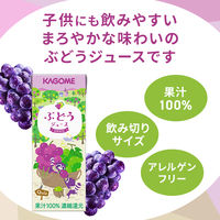 カゴメ 果汁100％ぶどうジュース 200ml 1セット（96本）【紙パック】 オリジナル