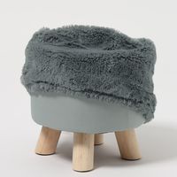 ファブリックスツール（ファー） グレー LAKOLE/ラコレ