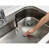 キッチンクリーナー シンクみがき 六角型 水だけでスッキリ アルミ粒子入り ライトグレー 1セット（1個（10枚入×5）カワタキコーポレーション