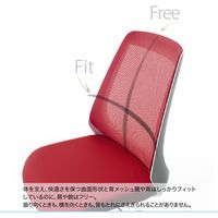 【設置込】イトーキ ノナチェア 肘無し ベースカラー ブラック ウレタンキャスター アンバーオレンジ　 1脚（直送品）