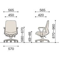 【設置込】イトーキ トルテRチェア 抗菌布張 ハイバック ループ肘付 ハンガー付 ナイロンキャスター ライトグレー×ホワイト 1脚（直送品）