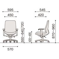 【設置込】イトーキ トルテRチェア 再生布張 ハイバック アジャスタブル肘付 ハンガー付 ナイロンキャスター オレンジ×ブラック×ブラック 1脚（直送品）