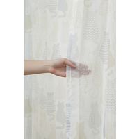 ユニベール ニャカヨシ 遮光+レースカーテンセット 2000×1350mm ブルー 4548654705811 1セット(4枚入)（直送品）