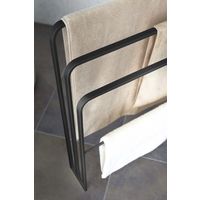 山崎実業 横から掛けられるバスタオルハンガー 3連 タワー 幅700×奥行140×高さ810mm ブラック 774980 1個（直送品）