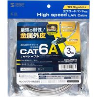サンワサプライ カテゴリ6A金属外被LANケーブル KB-T6AMT-03 1個（直送品）