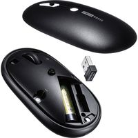 ワイヤレスマウス　無線　静音　3ボタン　中型サイズ　光学式　MA-WR187BK　サンワサプライ　1個