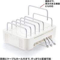 サンワサプライ タブレット・スマートフォン用スタンド（充電器収納タイプ） PDA-STN21WN2 1台（直送品）