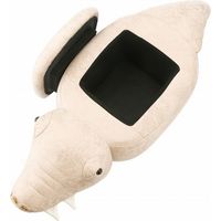 不二貿易 アニマルスツール 収納付 ワニ 幅1000×奥行350×高さ370mm 16146（直送品）