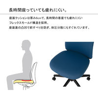 コクヨ オプティ ブラックフレーム×背座ネイビー 1脚 日本製 オフィスチェア 脚幅630mm ポリウレタンキャスター