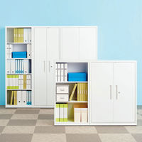 スマイル スチールストレージ（幅600mm） 5段 引違い ホワイト（鍵付・シリンダー錠） 幅600×奥行350×高さ1787mm 1台(2梱包)