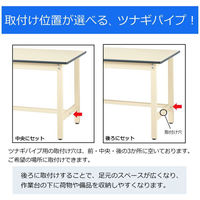 【車上渡し】山金工業 ワークテーブル 耐荷重200kg 移動式 塩ビシート天板 幅1500×奥行750×高750~1000mm IV 1台（直送品）