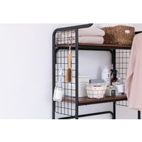 アイリスオーヤマ ハンガーバー付きスタイルランドリーラック ブラック HSLR-695 1台