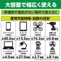 ポータブル電源　蓄電池　充電器　506Wh容量　ポータブル電源500W　TL107G　1台　多摩電子工業