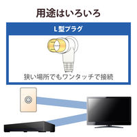 テレビ接続用同軸ケーブル 3m 両端L形 金メッキプラグ 75Ω 新4K・8K衛星放送対応 4JW3LLS(B) DXアンテナ 1個（直送品）