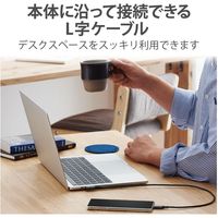 タイプCケーブル (USB-C to C) PD対応 60W L型 50cm 黒 U2C-CCL05NBK エレコム 1本