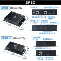 サンワサプライ PoE対応HDM分配エクステンダー(2分配・セットモデル) VGA-EXHDPOE3 1個（直送品）