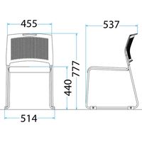 藤沢工業 TOKIO NSB・NSWシリーズ スタッキングチェア レザー NSB-T10 L-S ライトベージュ 1セット（4脚入）（取寄品）