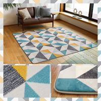 萩原 トライアングル柄 ふっくらラグ パラペリ 2000×2400mm オレンジ 240624611 1枚（直送品）