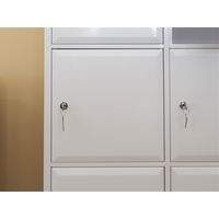 【車上渡し】仁張工作所 モディア パーソナルロッカー 2列4段8人用 幅695×奥行360×高さ1700mm クリアホワイト 1台（直送品）