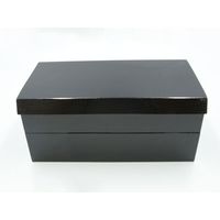 パックスタイル 黒漆 貼箱180ー100 二段 40セット(10×4) 654710 1ケース(40枚入(10枚×4袋))（直送品）