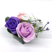 【お祝い・ギフト】Blossom of thoughts  ソープフラワープチ　パープル　1セット（3個入り） ティーサイド（直送品）