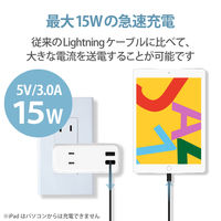 ライトニングケーブル 1m まとまる形状記憶ケーブル 抗菌 iPhone iPad ブラック MPA-MUAL10BK エレコム 1個（直送品）