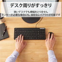 エレコム 有線キーボード/薄型/メンブレン式/抗菌/コンパクトサイズ/ブラック TK-FCM107KBK 1個（直送品）