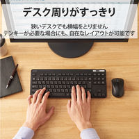 ワイヤレスキーボード マウスセット 無線 テンキーレス 抗菌 メンブレン 薄型 TK-FDM109MKBK エレコム 1個