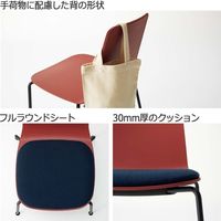 【組立設置込】コクヨ ミケット 会議椅子 塗装脚 キャスター脚 座パッド付 レザー パーシアンレッド×ブライトグレー×ホワイト 1脚（直送品）