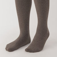 【レディース】無印良品 婦人 足なり直角 かかとに合う リブ編みタイツ 婦人L モカブラウン 良品計画