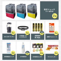 防災セット 2人用 ブルー×レッド 40Lビッグリュック 防災士監修 防災グッズ 大容量 非常食 お菓子 警戒レベル3（直送品）