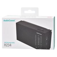 オーム電機 AudioComm AM/FMハンディラジオ ブラック 03-7054 1台（直送品）