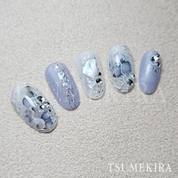 イングカワモト TSUMEKIRA(ツメキラ) ネイルシール インクアート ホワイトグレー NN-INK-005 1セット(3枚)（直送品）