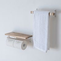 ポッシュリビング タオルバーS ホワイト W26×D7.3×H6.5cm アイアン/マンゴーウッド 41368 1個（直送品）