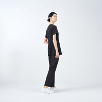 住商モンブラン パンツ レディス 半ゴム チャコールブラック M UM700-8/0 1枚　スクラブ（直送品）