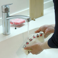 （100%天然素材）スポンジワイプ S 北欧ふきん セルロース 抜群の吸水力 リトルミイがいっぱい 1個 イーオクト