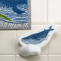 （100%天然素材）ポップアップスポンジ 水でふくらむ キッチンスポンジ カタカタ くじら 1個 イーオクト