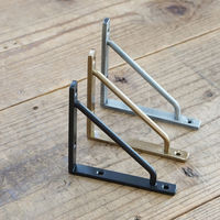 ポッシュリビング ブラケットSS アンティークゴールド W1×D10.5×H10.5cm アイアン 63186 1セット(2個)（直送品）