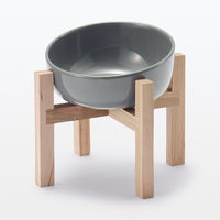 無印良品 磁器 ペット用フードボウル 小 グレー 良品計画