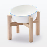 無印良品 磁器 ペット用フードボウル 小 ブルーライン 良品計画