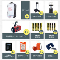 女性のための防災セット 1人用 底まで開く防災リュック エマージェンシーポーチ キャリーカート 2way 女性用 防災士監修 警戒レベル4（直送品）